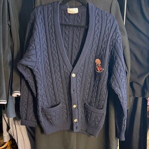 VINTAGE Gucci Dark Blue Cable Knit Cardigan